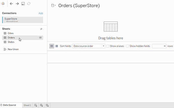 Data model with a single table analysis.