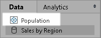 A menu with a highlighted option for population data.