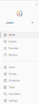 Single-site server menu with no site selector.