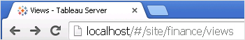 A web browser window displaying a Tableau Server address.