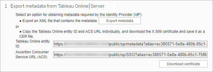 A form with options for retrieving metadata.