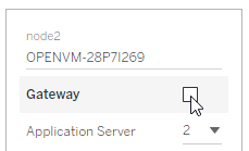 A cursor hovers over the selection box for a "Gateway" setting. 