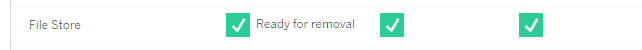 Message indicating that the file store is ready for removal.