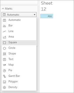 O menu aberto para Marcar com Quadrado selecionado.