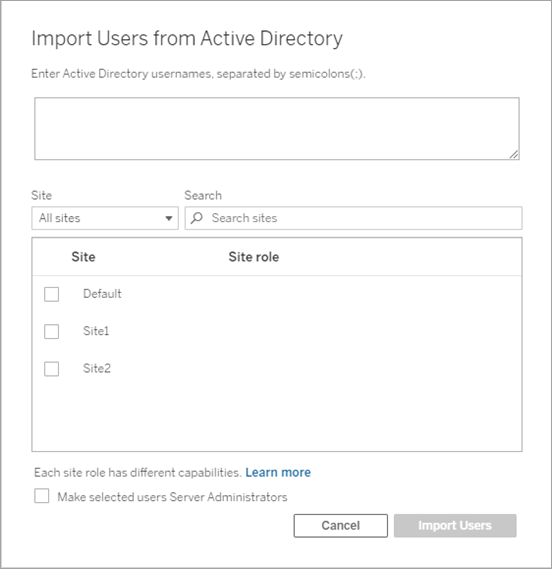 从 Active Directory 导入用户。